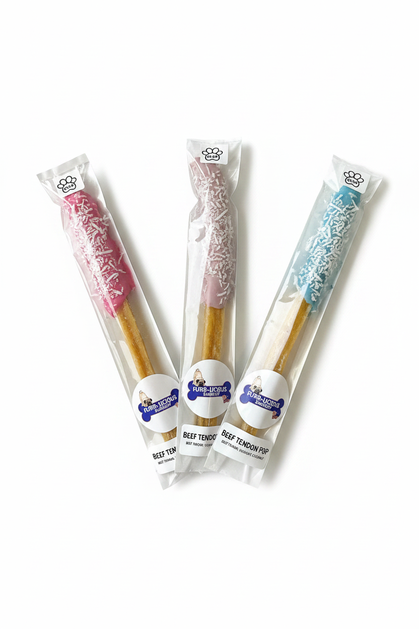 Beef Tendon Pops - White Background