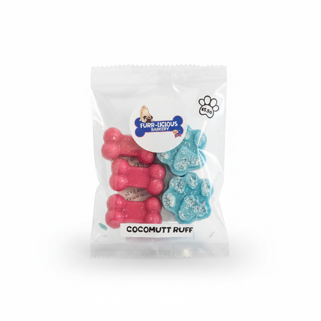 Cocomutt Ruff Blue & Pink – White Background