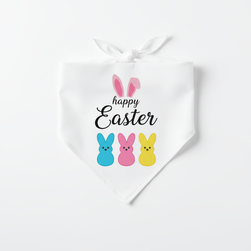 Happy Easter White Dog Bandana